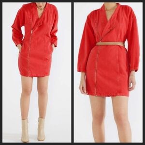 NEW! ETICA Biker Moto Asymmetrical Denim Mini Dress